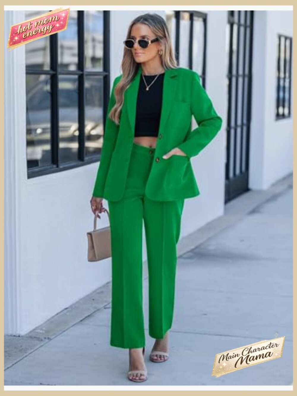 Pantsuit 2 Piece Set Blazer and Wide Leg Pants Business Professional Work - Picture 6 of 7